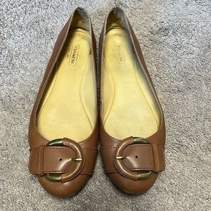 Tan Coach Leather Flats size 8.5